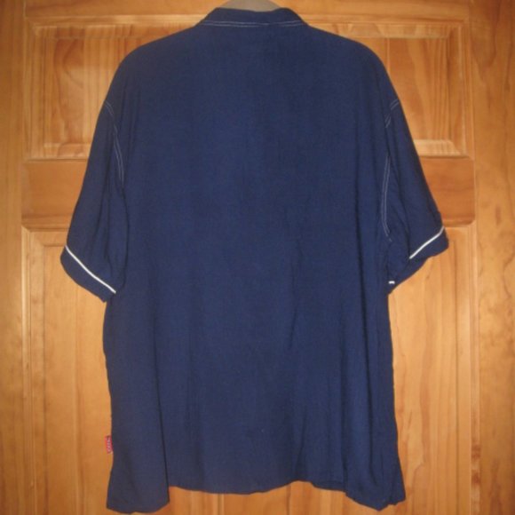 Diner Blue Button Down Short Sleeve Shirt - Picture 2 of 2